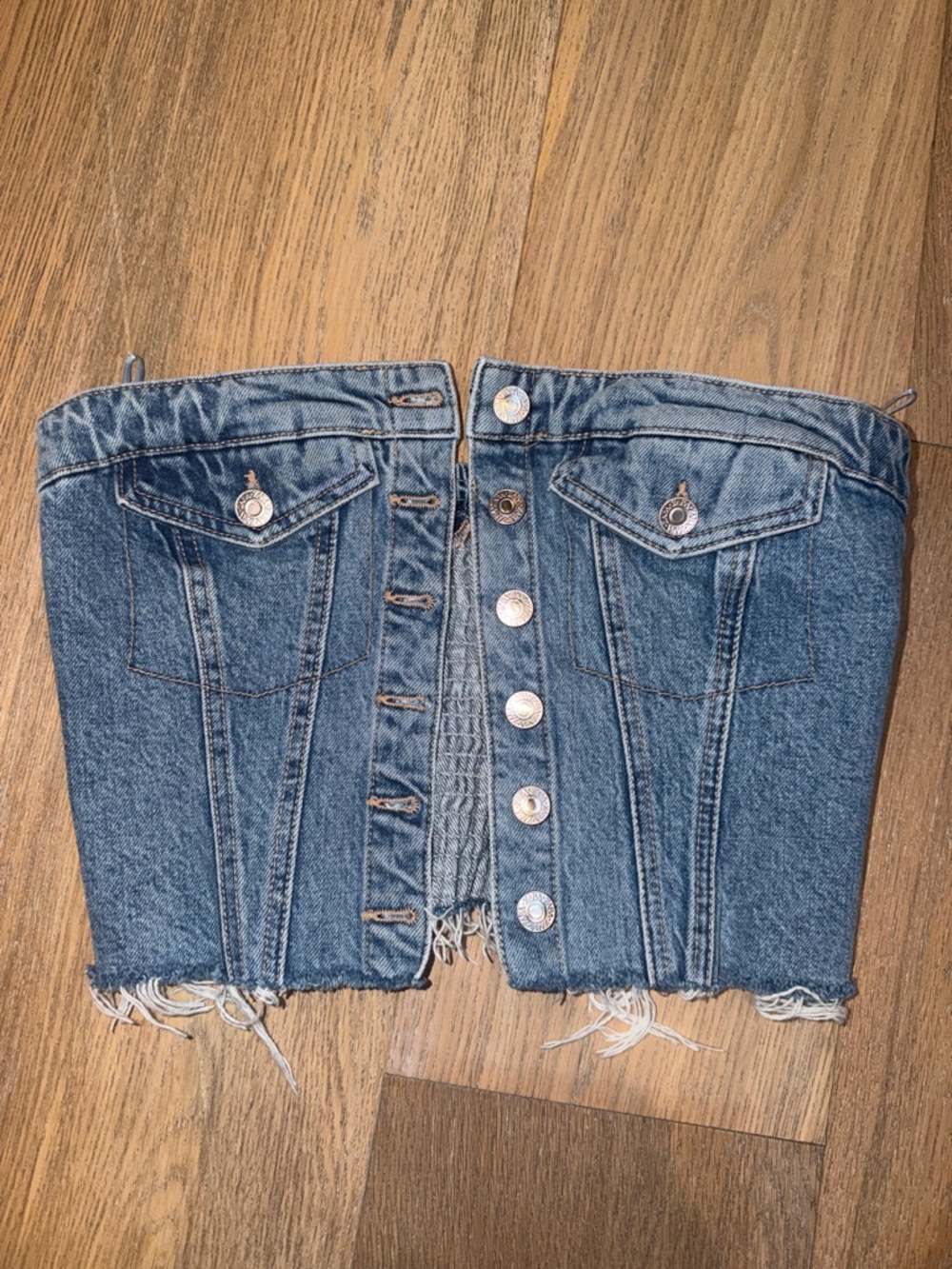 Zara Light Blue Denim Waistband Detail - Light Blue